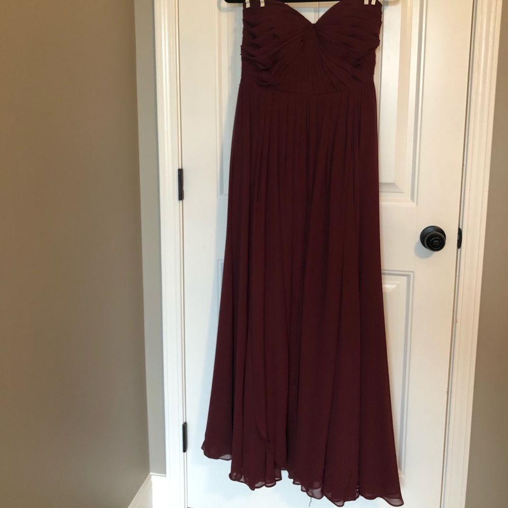 Jenny Yoo Strapless Chiffon Gown